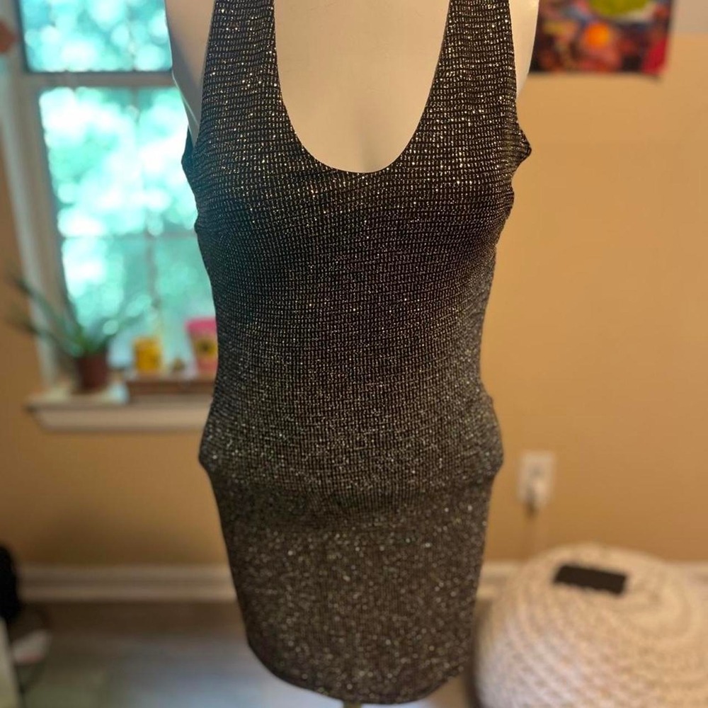 Windsor Black & gold sequin halter dress Going Out